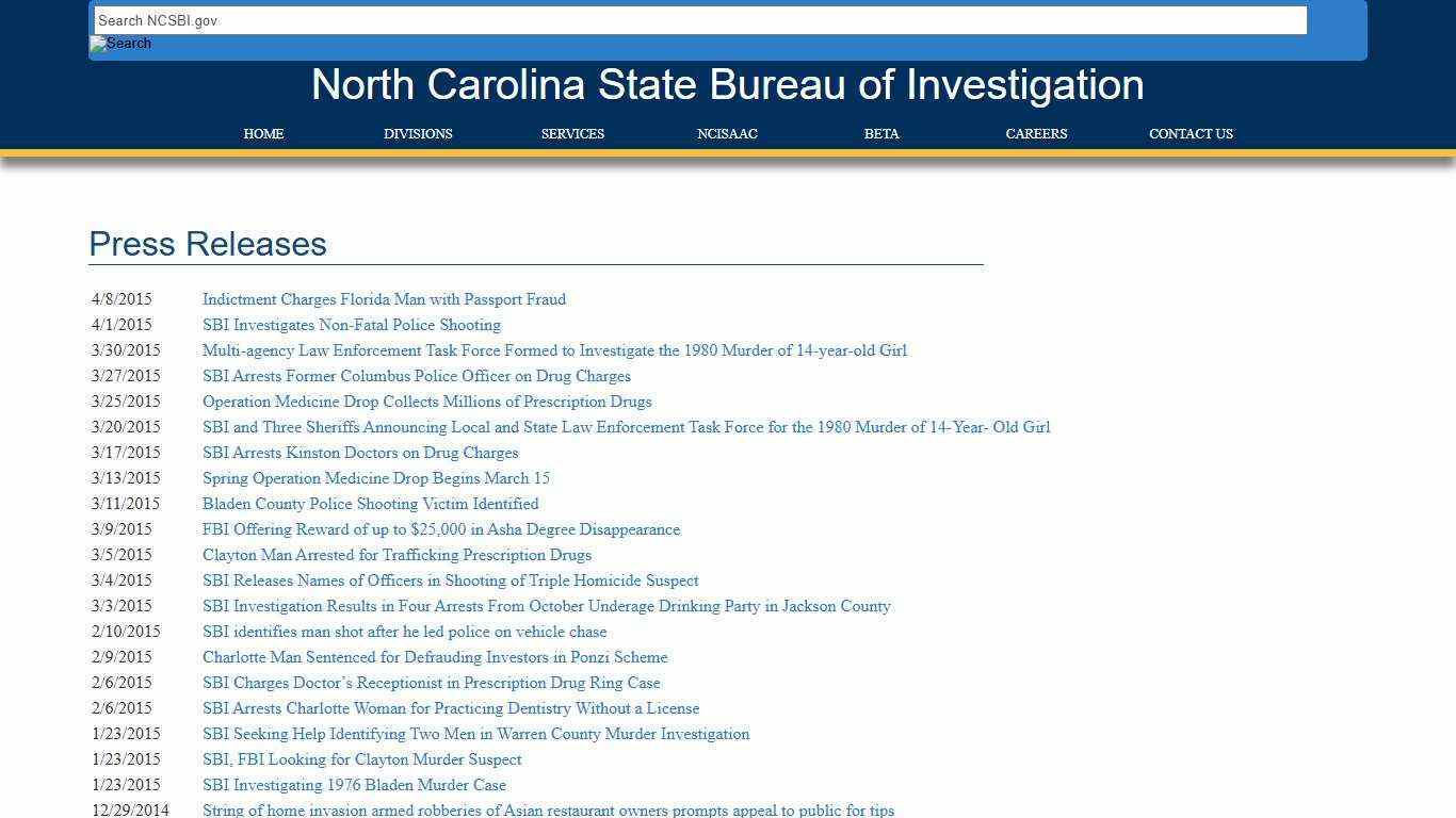 NCSBI - Press Releases